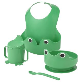 Çocuk Yemek Seti, Parlak Yeşil, 4 Parça