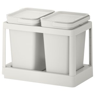 Çöp Ayırma Çözümü, Beyaz-Açık Gri, 20 lt