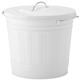 Çöp Kutusu, Beyaz, 16 lt, Kapaklı