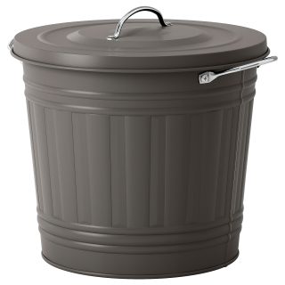 Çöp Kutusu, Gri, 16 lt, Kapaklı