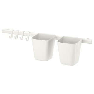 Duvar Rayı, Beyaz, 4 Kancalı ve 2 Kutulu Set