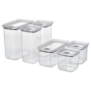 Erzak Saklama Kabı Seti, Şeffaf, 6'lı Set