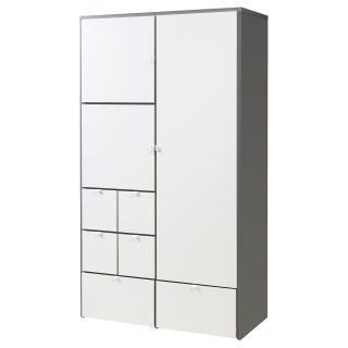 Gardırop, Gri-Beyaz, 122x59x216 cm