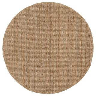Jüt Halı, Natürel, 130 cm, Yuvarlak, Düz Dokuma