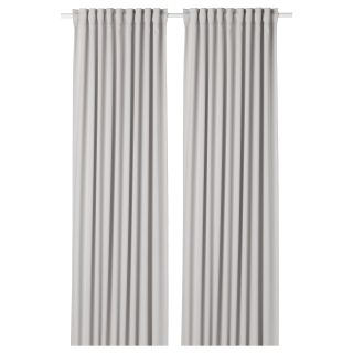 Karartma Perde/2 Kanat, Açık Gri, 145x300 cm, Loş Işık, Polyester