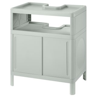 Lavabo Dolabı, Yeşil, 50x33x57 cm, 2 Kapaklı