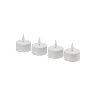 LED'li Tealight Mum, Beyaz, Şarj Tepsisiz