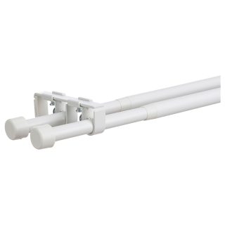 Perde Çubuğu Seti, Beyaz, 120-210 cm 19 mm, İkili