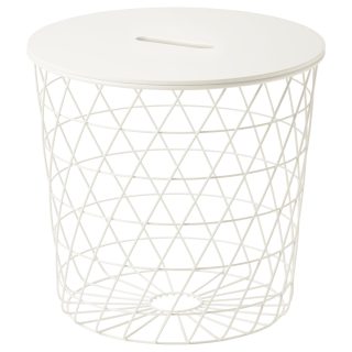 Saklama Bölmeli Sehpa, Beyaz, 44 cm