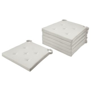 Sandalye Minderi, Ekru, 42/35x40x4 cm, 6'lı