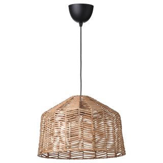 Sarkıt Lamba, Rattan-Siyah, 45 cm