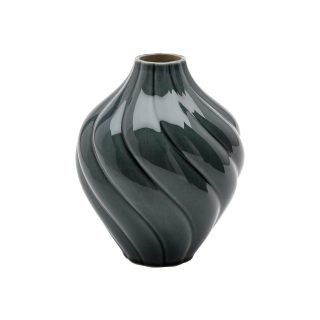 Seramik Vazo, Gri-Mavi, 22 cm
