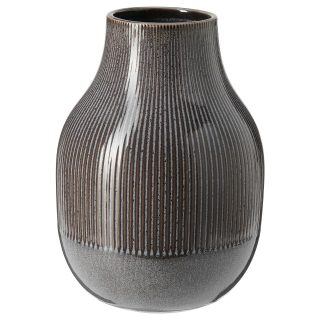 Seramik Vazo, Koyu Gri, 21 cm