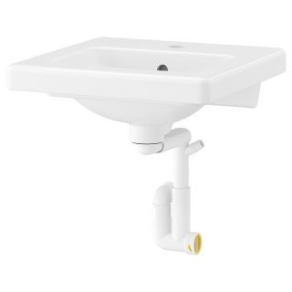 Sifonlu Lavabo, Beyaz, 44x43 cm