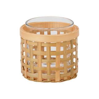 Tealight Mumluk, Bambu, 8 cm