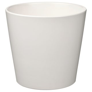 Toprak Saksı, Beyaz, 19 cm, İç Mekan