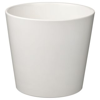 Toprak Saksı, Beyaz, 24 cm, İç Mekan