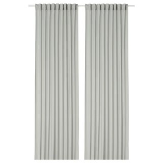 Tül Perde/2 Kanat, Açık Gri, 145x300 cm, Şeffaf Kumaş, Polyester