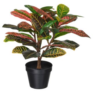Yapay Bitki, Yeşil, 12 cm, Kroton, İç/Dış Mekan