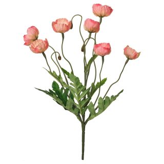 Yapay Buket, Turuncu, 36 cm, Gelincik, İç-Dış Mekan