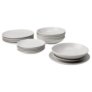Yemek Takımı, Mat Açık Gri, 18 Parça