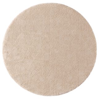 Yuvarlak Halı, Kırık Beyaz, 130 cm, Kısa Tüylü